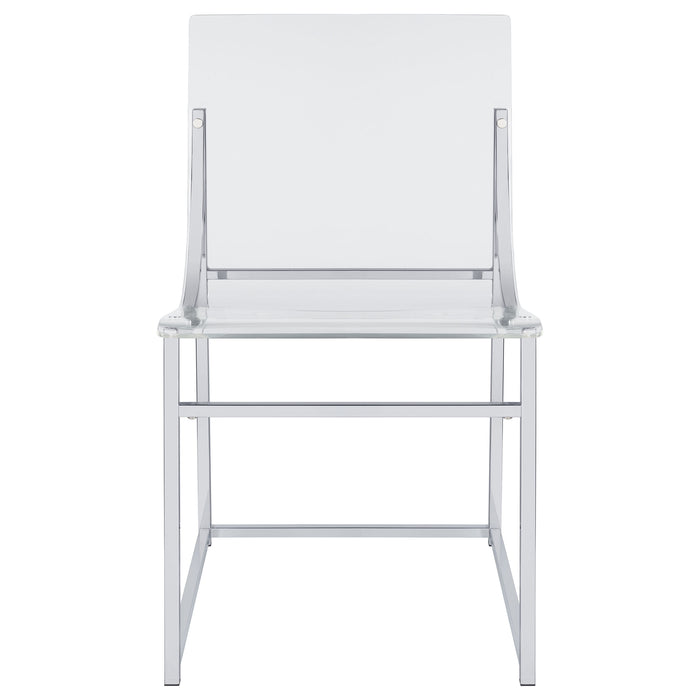 Adino Acrylic Dining Side Chair Chrome (Set of 2)