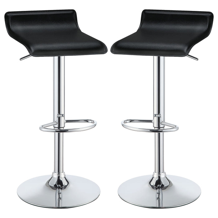 Bidwell Upholstered Adjustable Bar Stool Black (Set of 2)