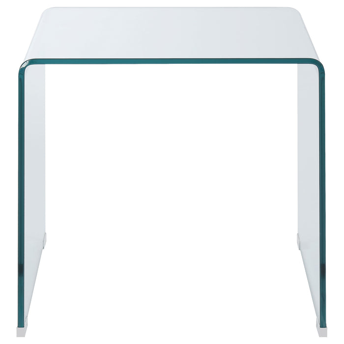 Ripley 3-piece Bent Glass Coffee and End Table Set Clear