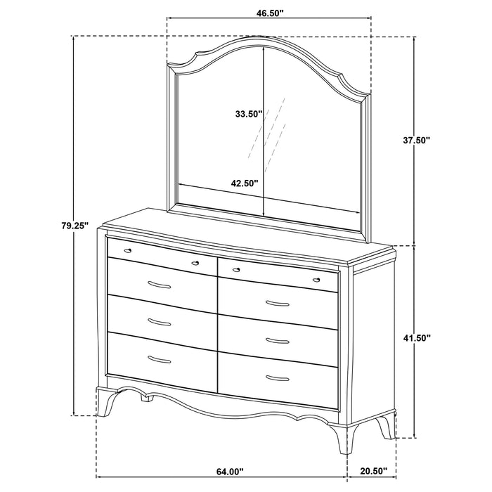 Revello 8-drawer Bedroom Dresser with Mirror Washed Mango