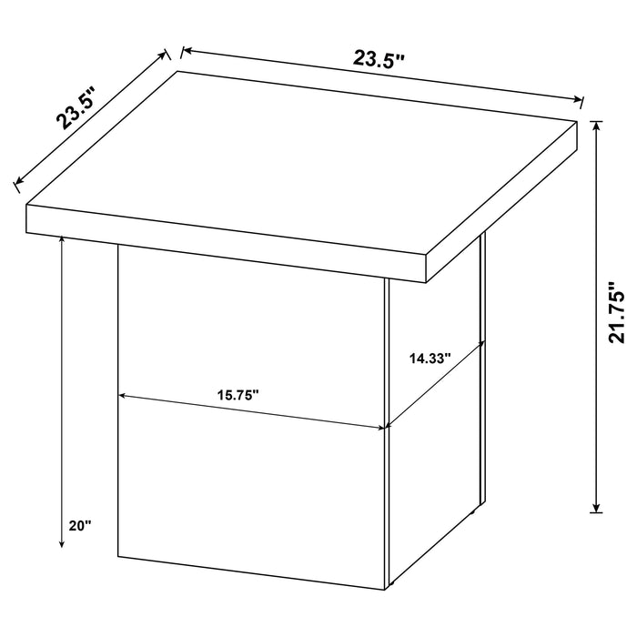 Devar Square Engineered Wood Side End Table Latte