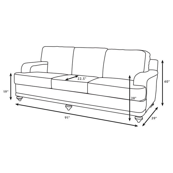 Glenn 3-piece Upholstered Sofa Set Light Grey and Grey