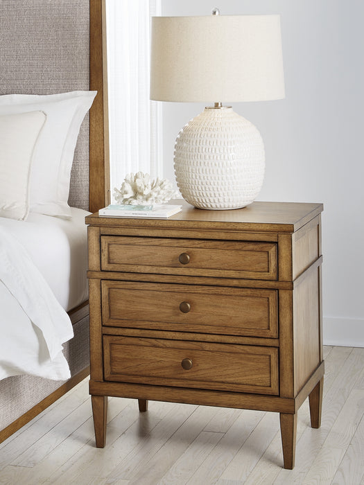 Sharlance King Upholstered Panel Bed with Mirrored Dresser, Chest and Nightstand