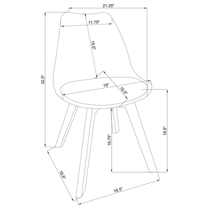 Caballo Polypropylene Dining Side Chair Tan (Set of 2)