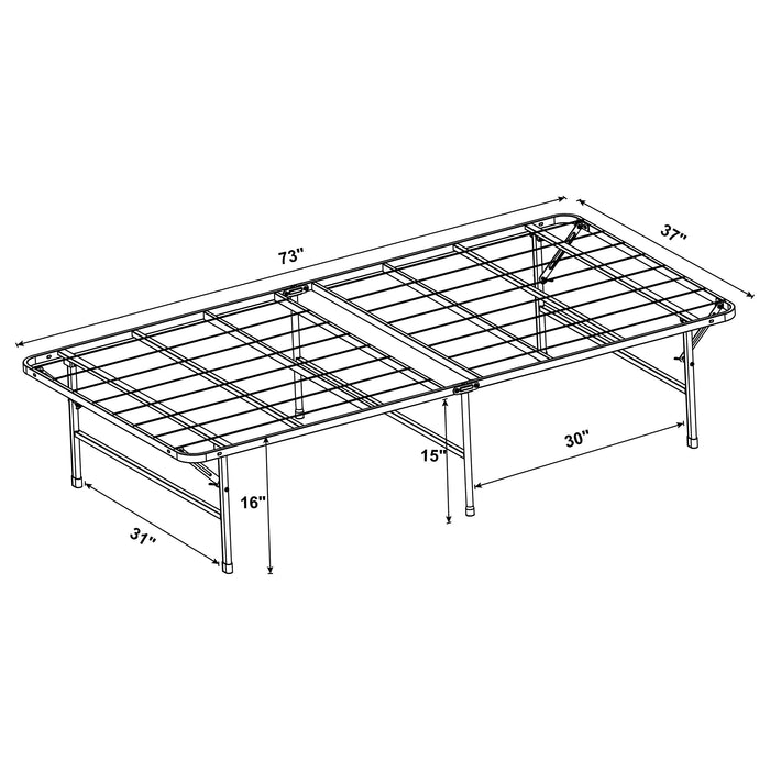Mabel Metal Twin Mattress Support Platform Bed Black