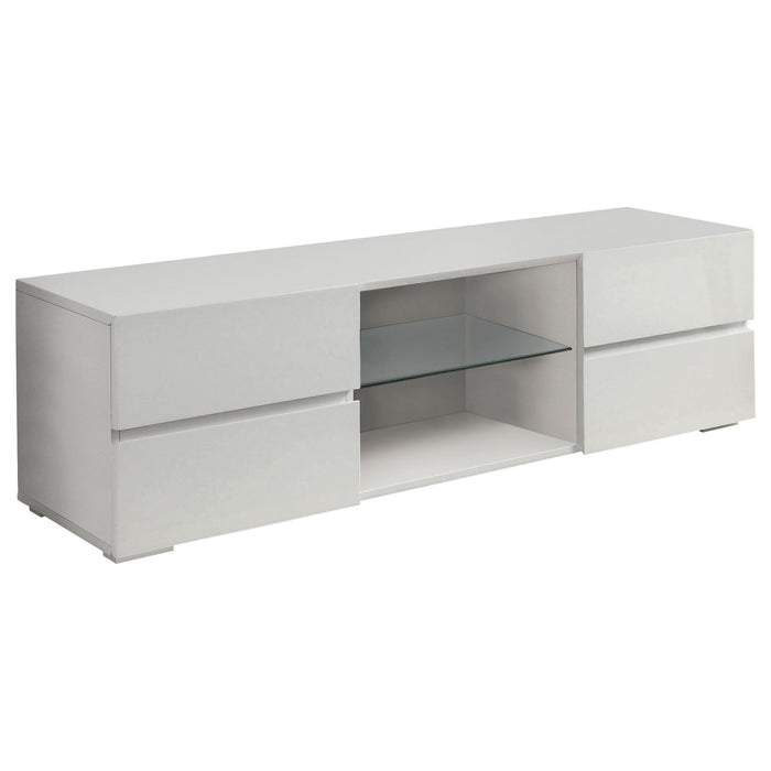 Galvin 4-drawer Wood 55-inch TV Stand White High Gloss