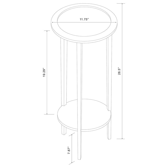 Kirk 1-shelf Round Wood Plant Stand Espresso