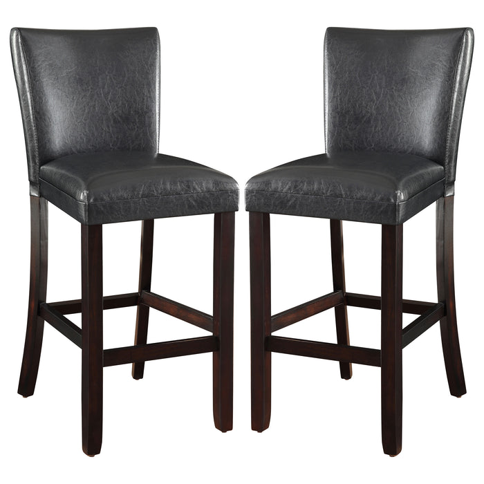 Alberton Leatherette Upholstered Bar Chair Black (Set of 2)