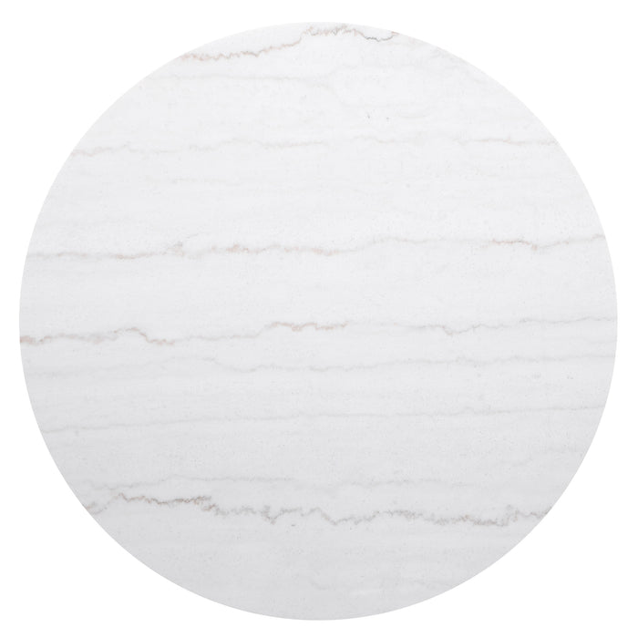 Jason Round Marble Top Coffee Table White and Charcoal