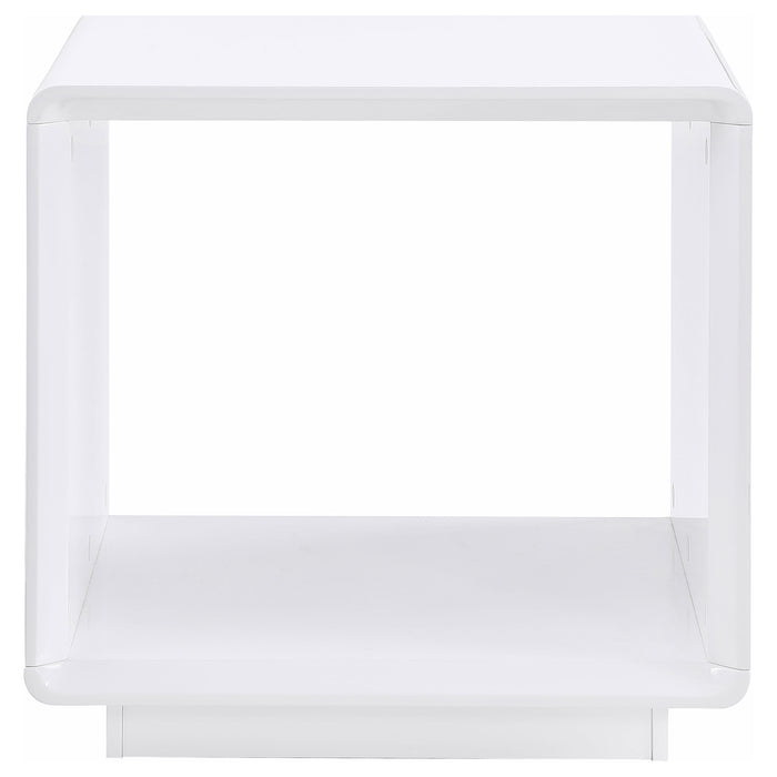 Paseo 2-piece Coffee and End Table Set White High Gloss