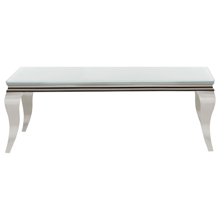 Carone 2-piece Glass Top Coffee and End Table Set White