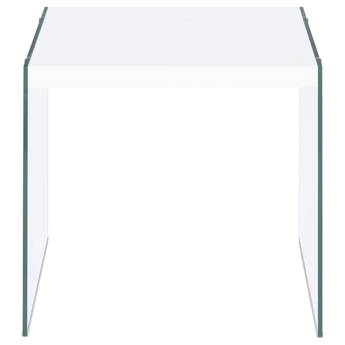 Opal 2-piece Coffee and End Table Set White High Gloss