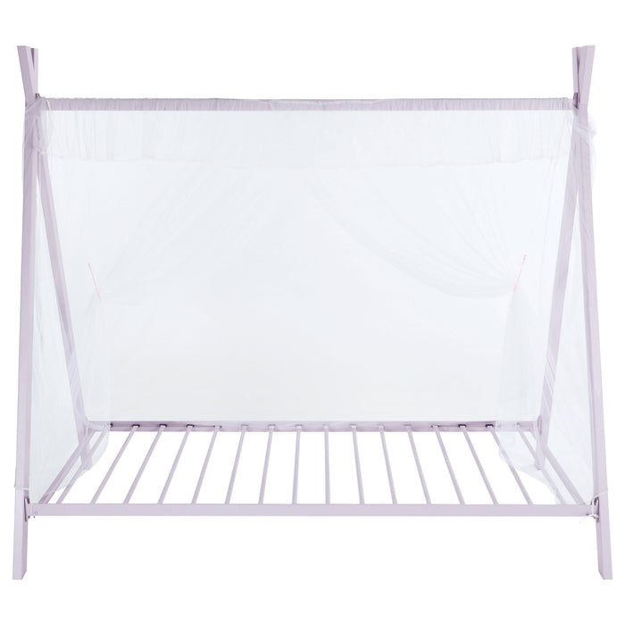 Fultonville Metal Twin Tent Bed with 7-inch Mattress Pink