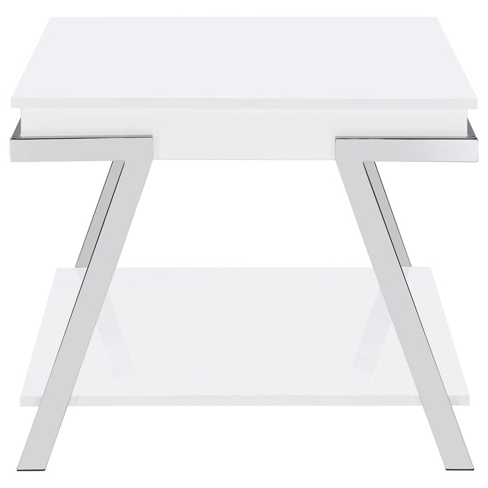 Marcia 2-piece Coffee and End Table Set White High Gloss