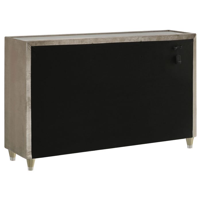 Lorient 8-drawer LED Bedroom Dresser Cabinet Ivory and Camel