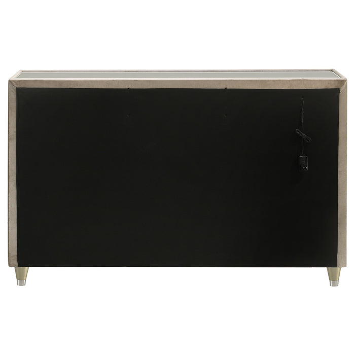 Lorient 8-drawer LED Bedroom Dresser Cabinet Ivory and Camel