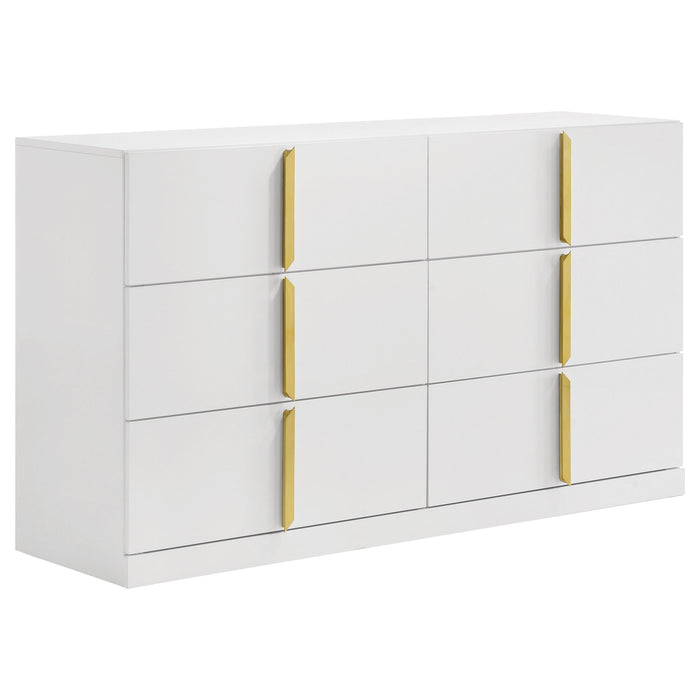 Ines 5-piece Eastern King Bedroom Set Grey and White High Gloss