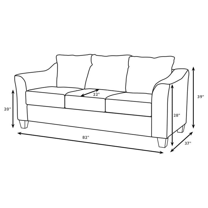 Salizar 2-piece Upholstered Flared Arm Sofa Set Sand