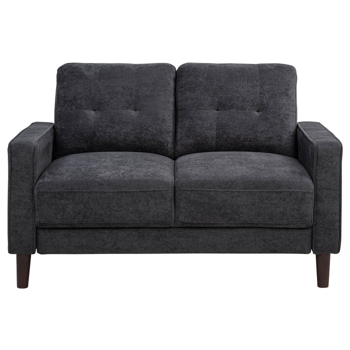 Bowen II 2-piece Upholstered Track Arm Sofa Set Steel Grey