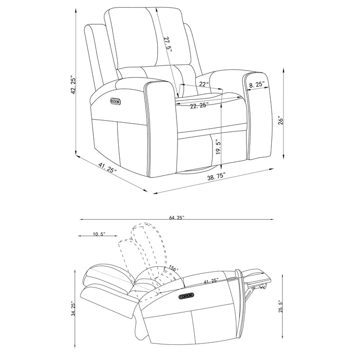 Brickston 3-piece Triple Power Reclining Sofa Set Charcoal